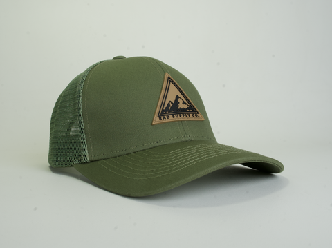 Triangle Mountains Curved Brim Trucker Hat - Sage Green