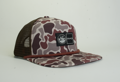 Rad Wildlife Division 5 Panel Mesh Hat - Duck Camo/Brown