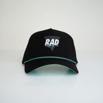 Miami Palms Curved Brim Hat - Black/Turquoise