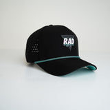 Miami Palms Curved Brim Hat - Black/Turquoise