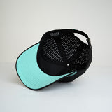 Miami Palms Curved Brim Hat - Black/Turquoise