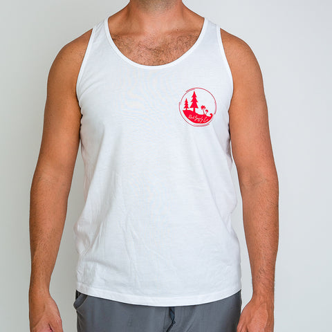 Pines To Palms Circle Tank - White / Red