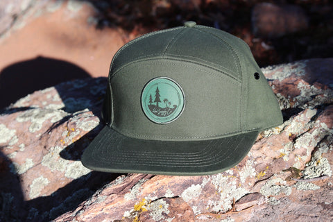 Pines to Palms Circle 7 Panel Hat - Olive Green